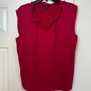 Adrianna Papell Pleated Fuchsia Blouse XL